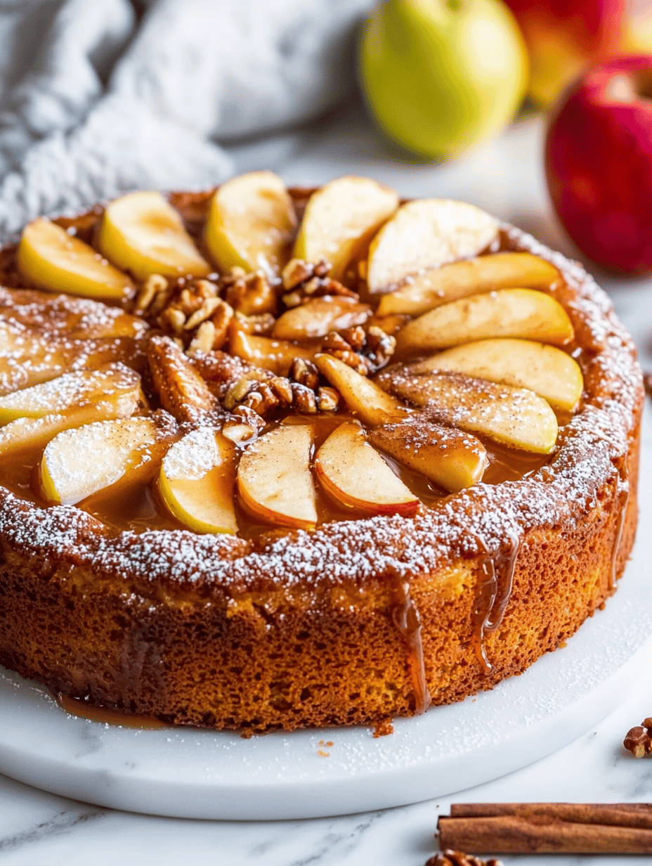 A Gourmet Twist: Spiced Apple Cake with Caramel Drizzle