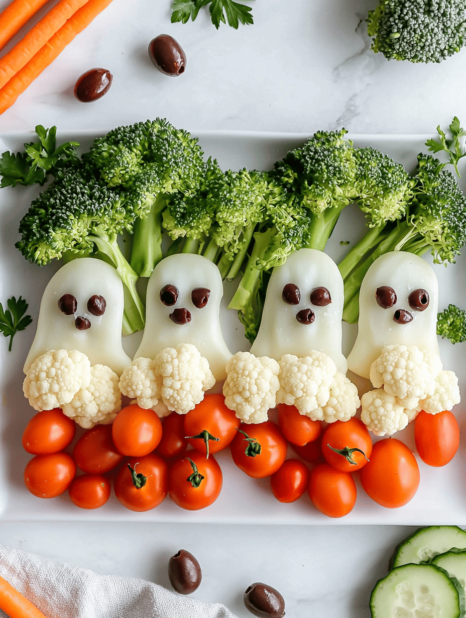 Spooky Charming: The Halloween Ghost Veggie Platter