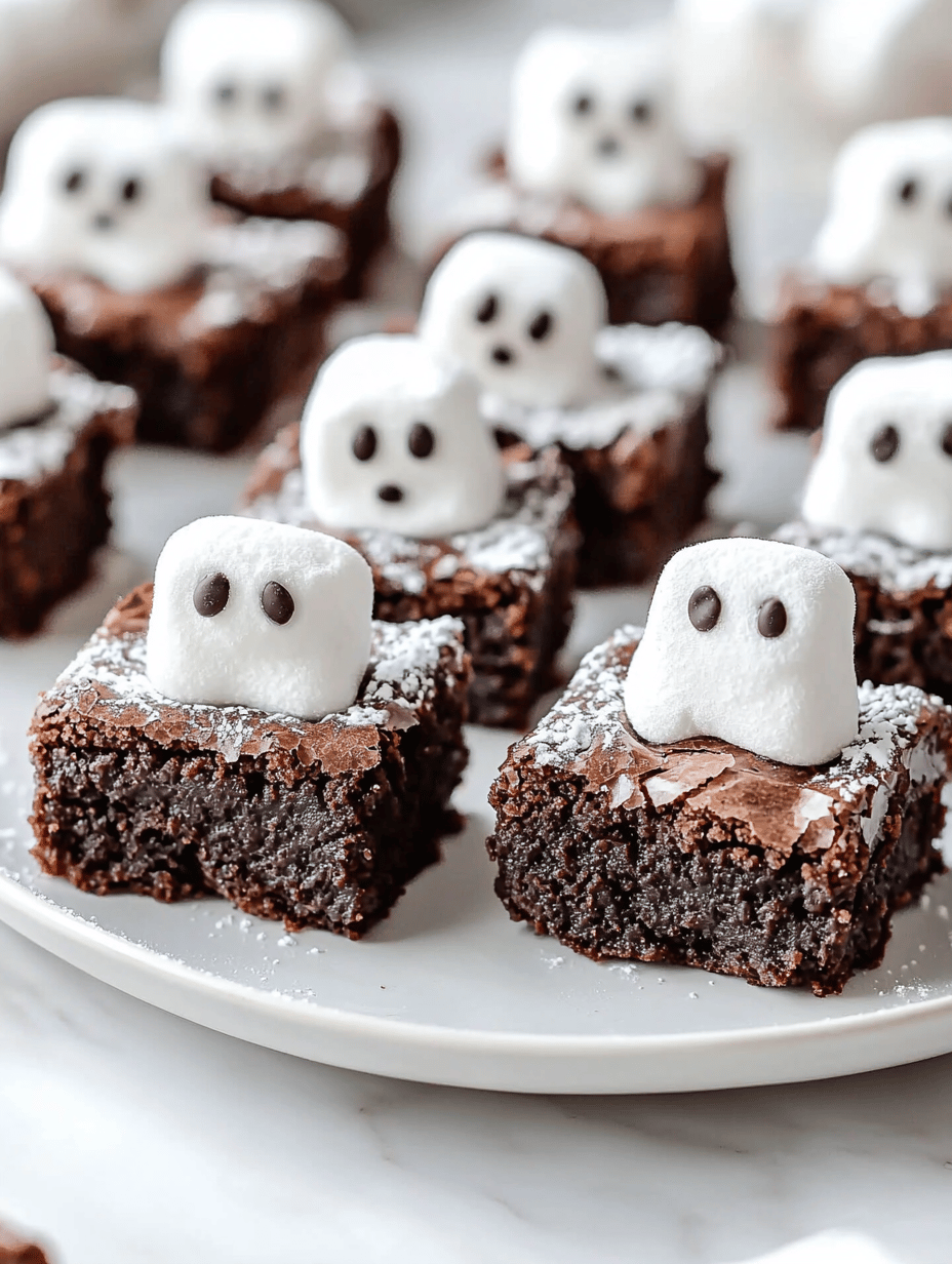 Spookily Delicious Halloween Ghost Brownies
