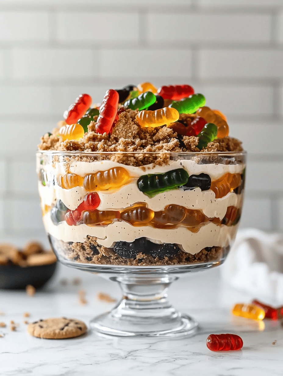Spooky Delight: Halloween Dirt Cake with Gummy Worms